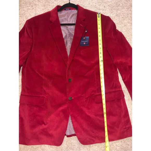 Saddlebred NWT Red Corduroy Cotton Blazer Sports Coat, Men's Size 48R, MSRP $125 - Picture 7 of 7